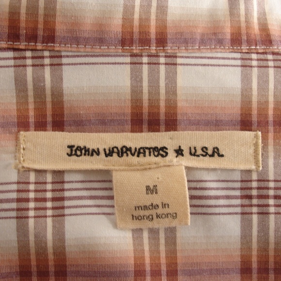JOHN VARVATOS STAR USA PLAIDS WESTERN SHIRT M - Picture 8 of 8
